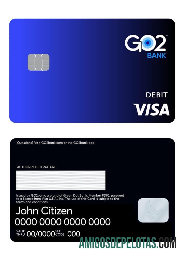 GO2 bank visa Debit kartu desain