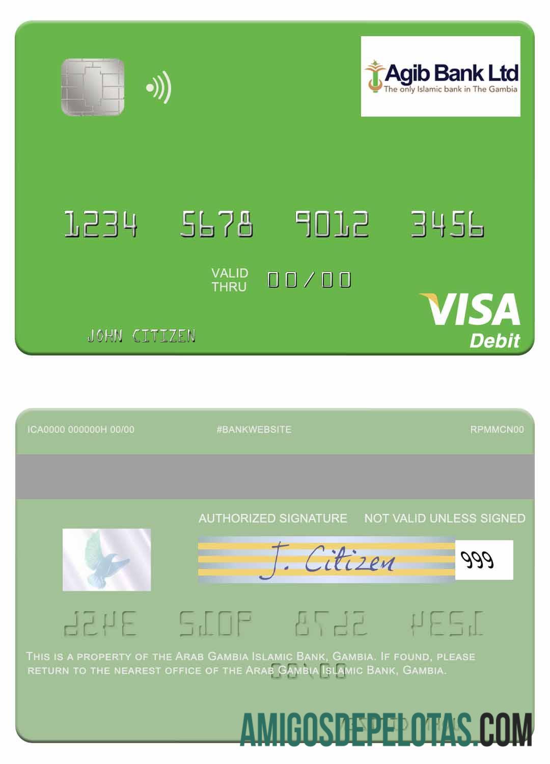 Gambia Arab Gambia Islamic bank visa Debit kartu desain