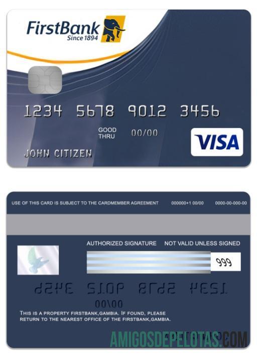 Gambia FirstBank visa Kredit kartu pratinjau