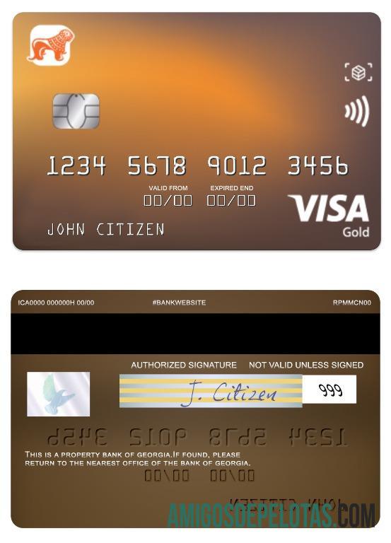Georgia bank of Georgia visa gold kartu desain