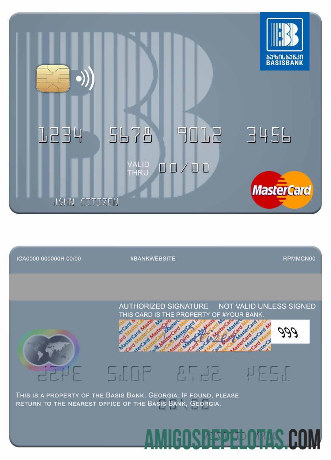 Georgia Basis bank mastercard templat