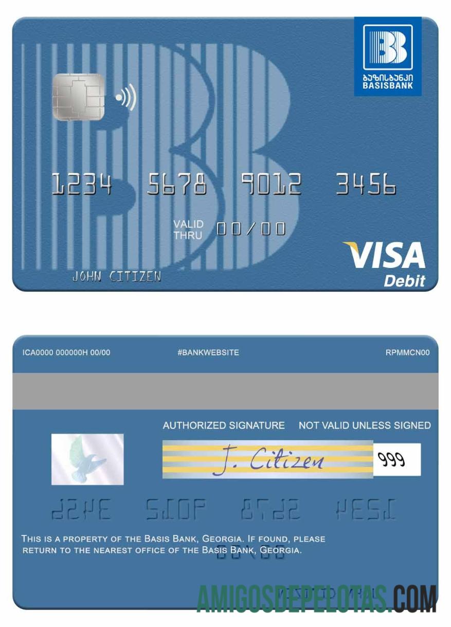 Georgia Basis bank visa Debit kartu desain