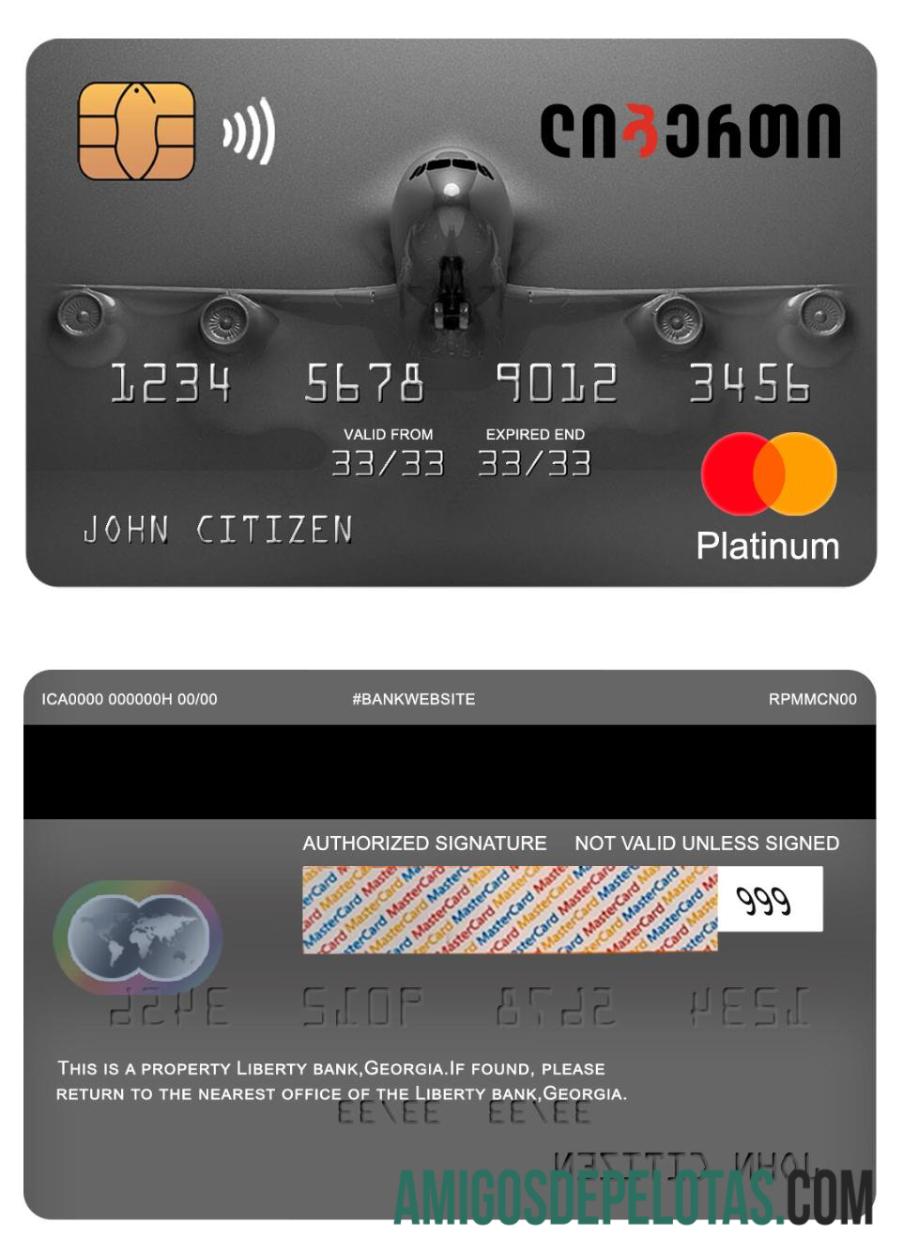 Georgia Liberty bank mastercard platinum sampel