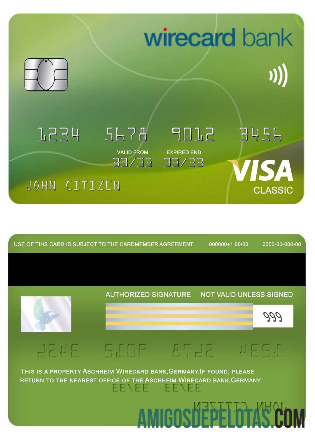Jerman Aschheim Wirecard bank visa classic kartu pratinjau