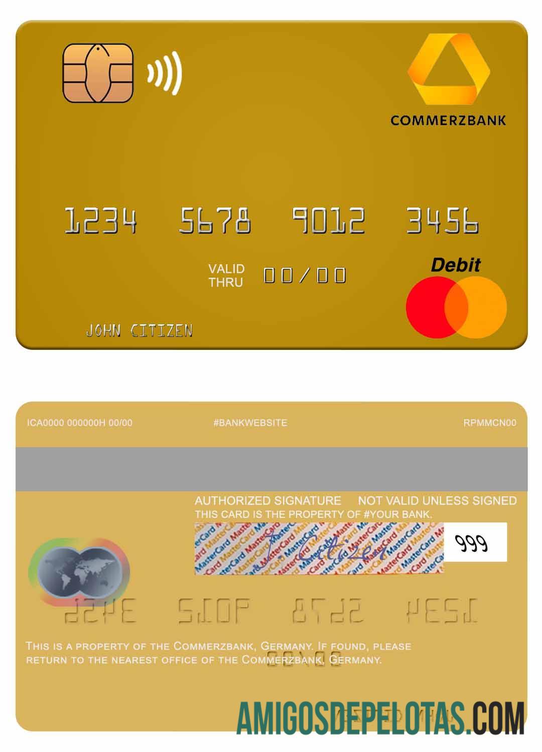 Jerman Commerz bank mastercard sampel