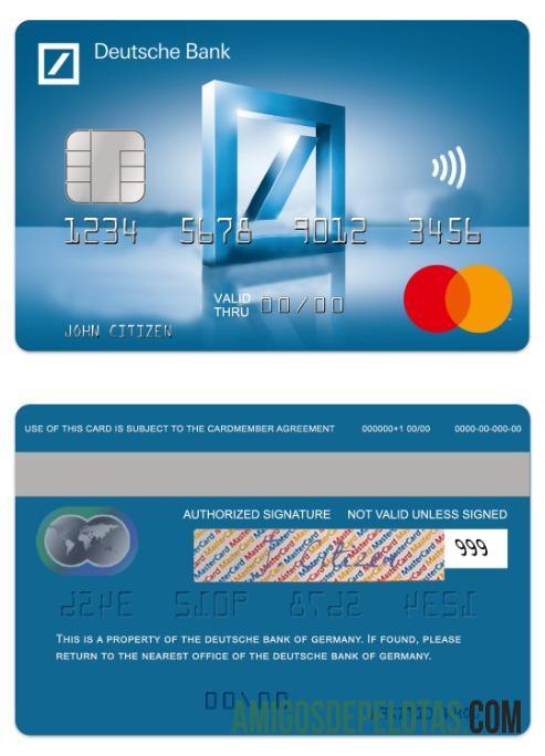 Jerman Deutsche bank Debit mastercard makering