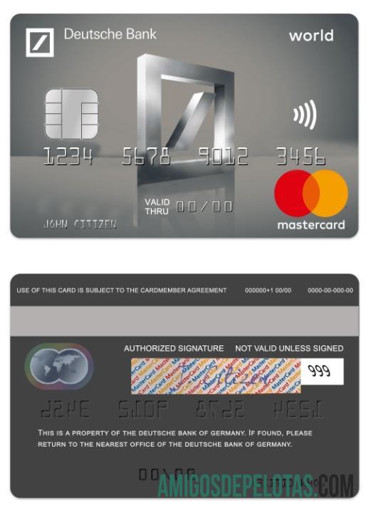 Jerman Deutsche bank platinum mastercard templat