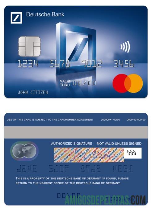 Jerman Deutsche bank standart mastercard sampel