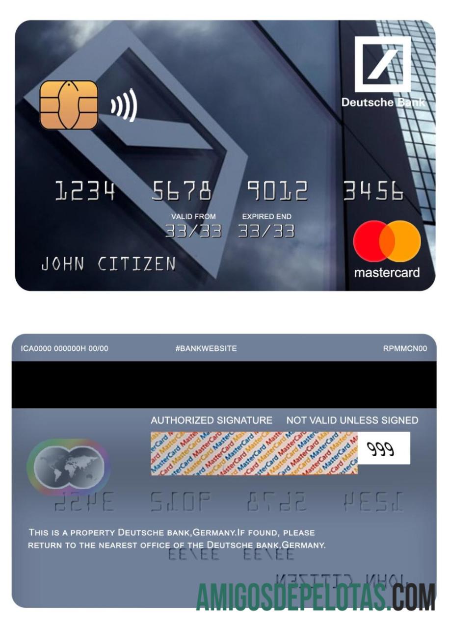 Jerman Deutsche bank mastercard pratinjau
