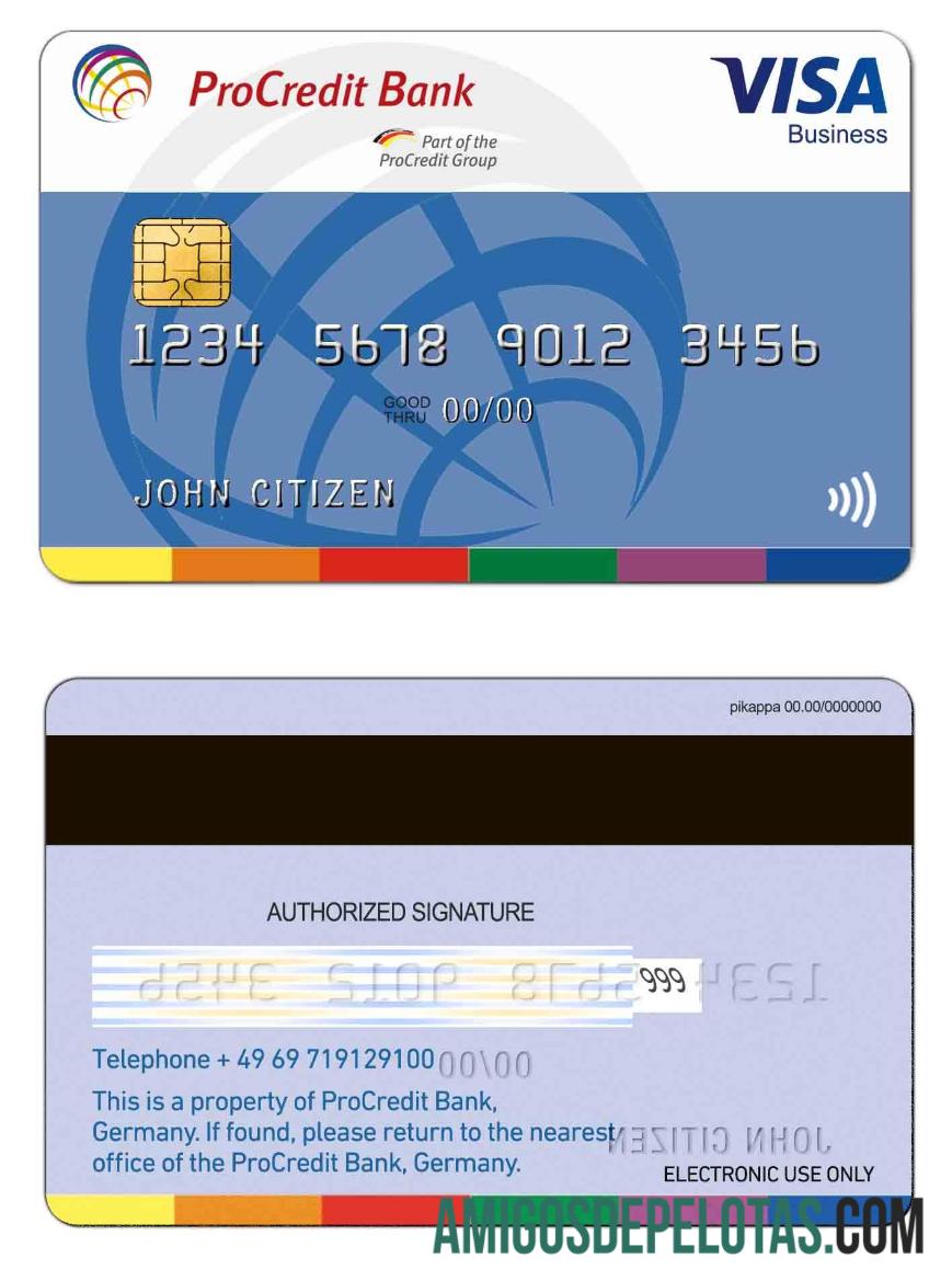 Jerman ProCredit bank visa bisnis templat
