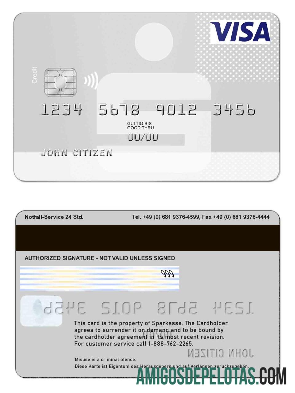 Jerman Sparkasse visa templat