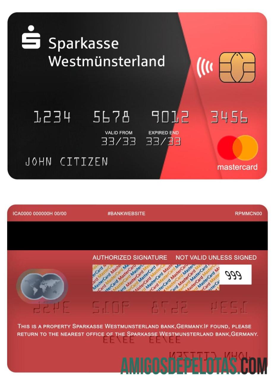Jerman Sparkasse Westmunsterland bank mastercard desain
