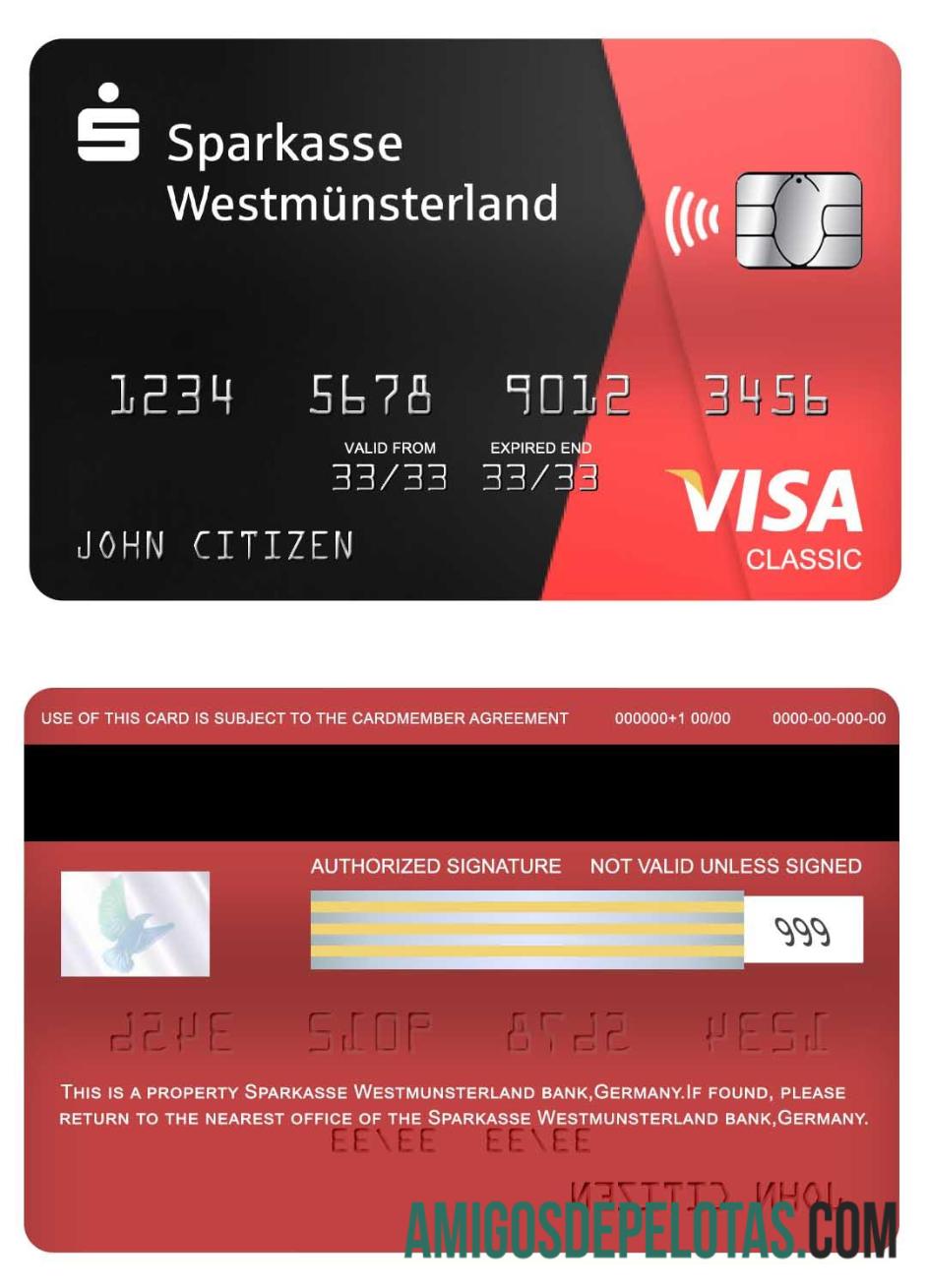 Jerman Sparkasse Westmunsterland bank visa classic kartu makering