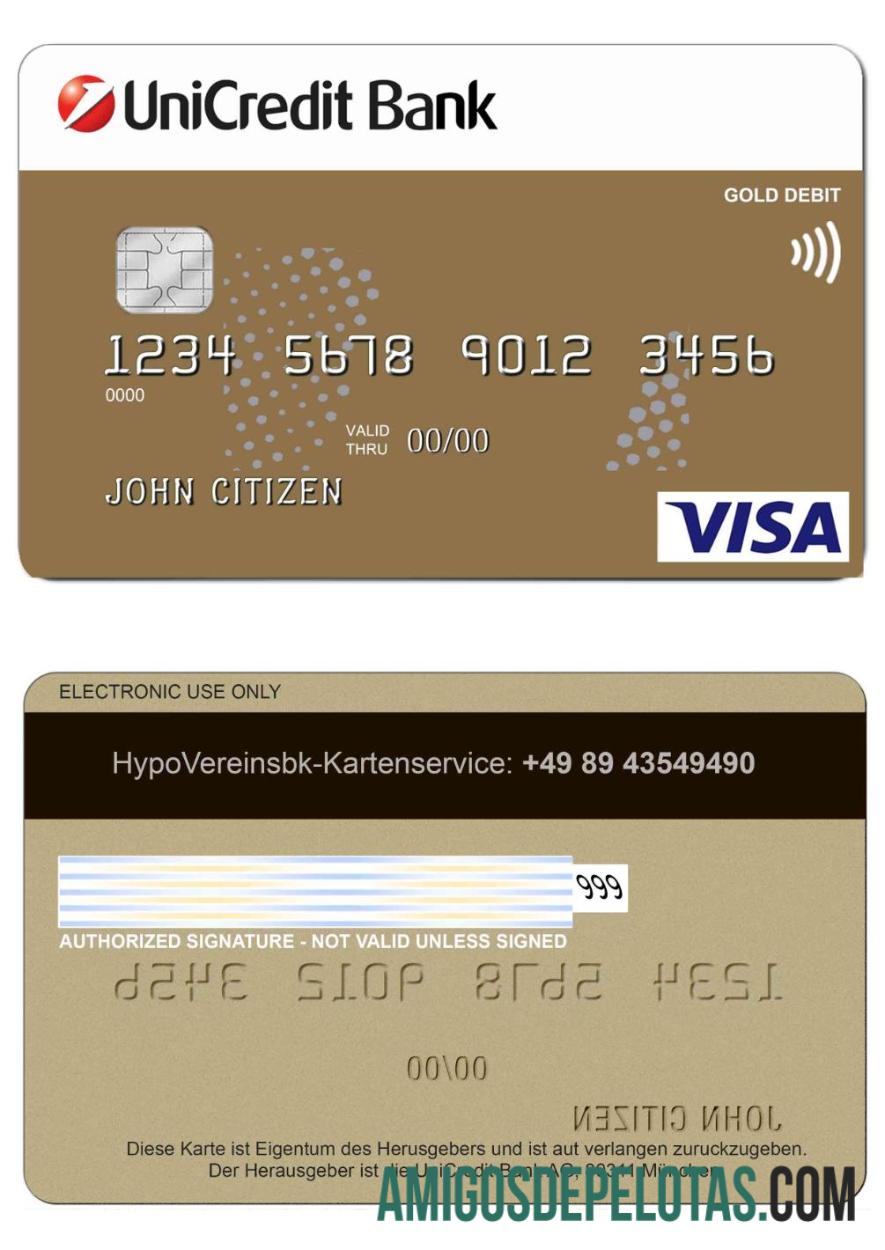 Jerman UniCredit bank visa Kredit kartu pratinjau