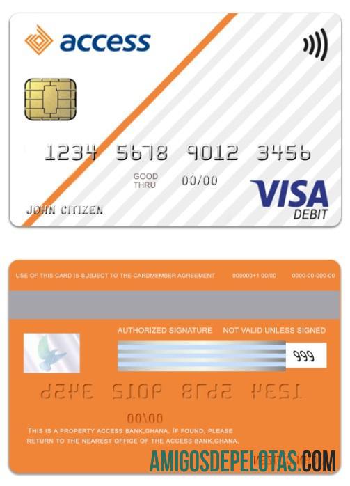 Ghana Access bank visa Debit kartu makering