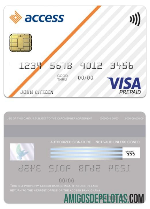 Ghana Access bank visa prepaid kartu makering