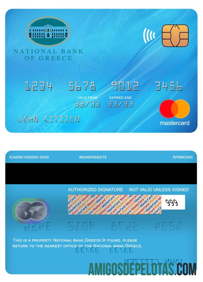 Yunani nasional bank mastercard makering