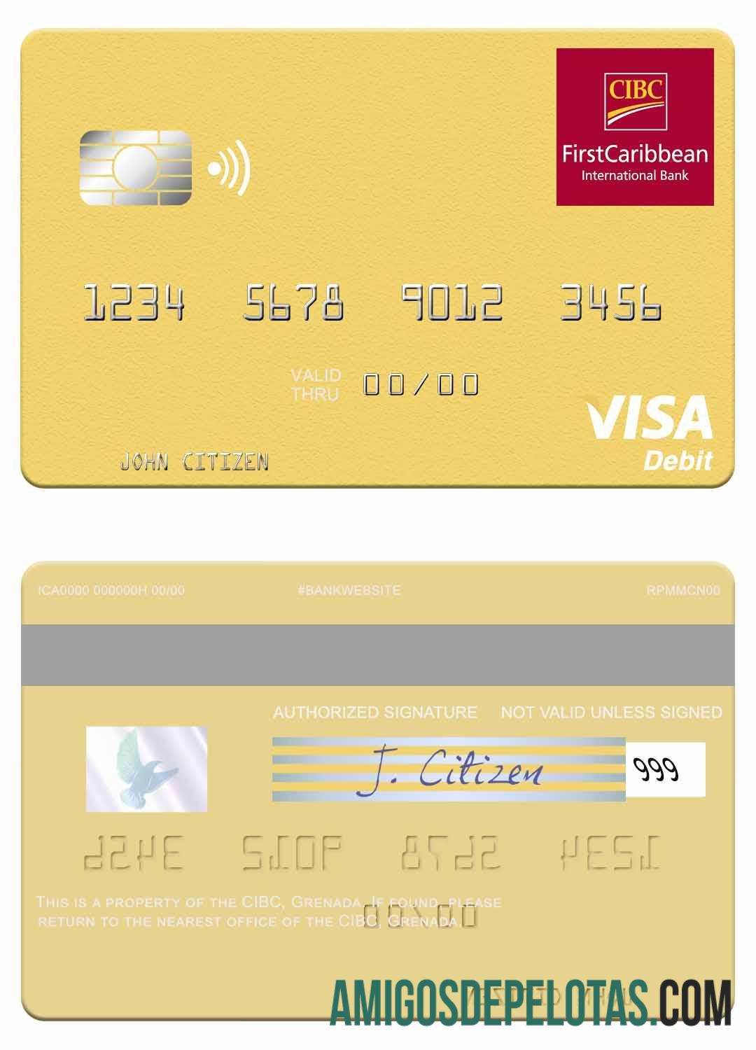 Grenada CBIC visa Debit kartu templat