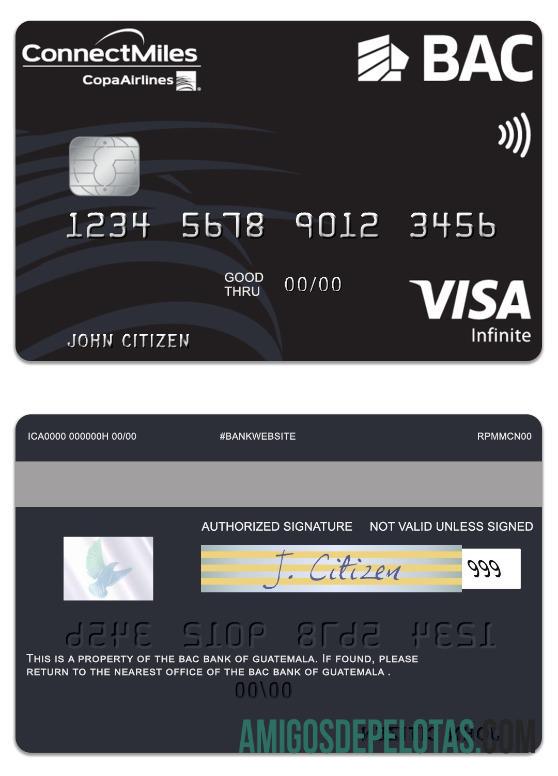 Guatemala BAC bank visa infinite kartu pratinjau