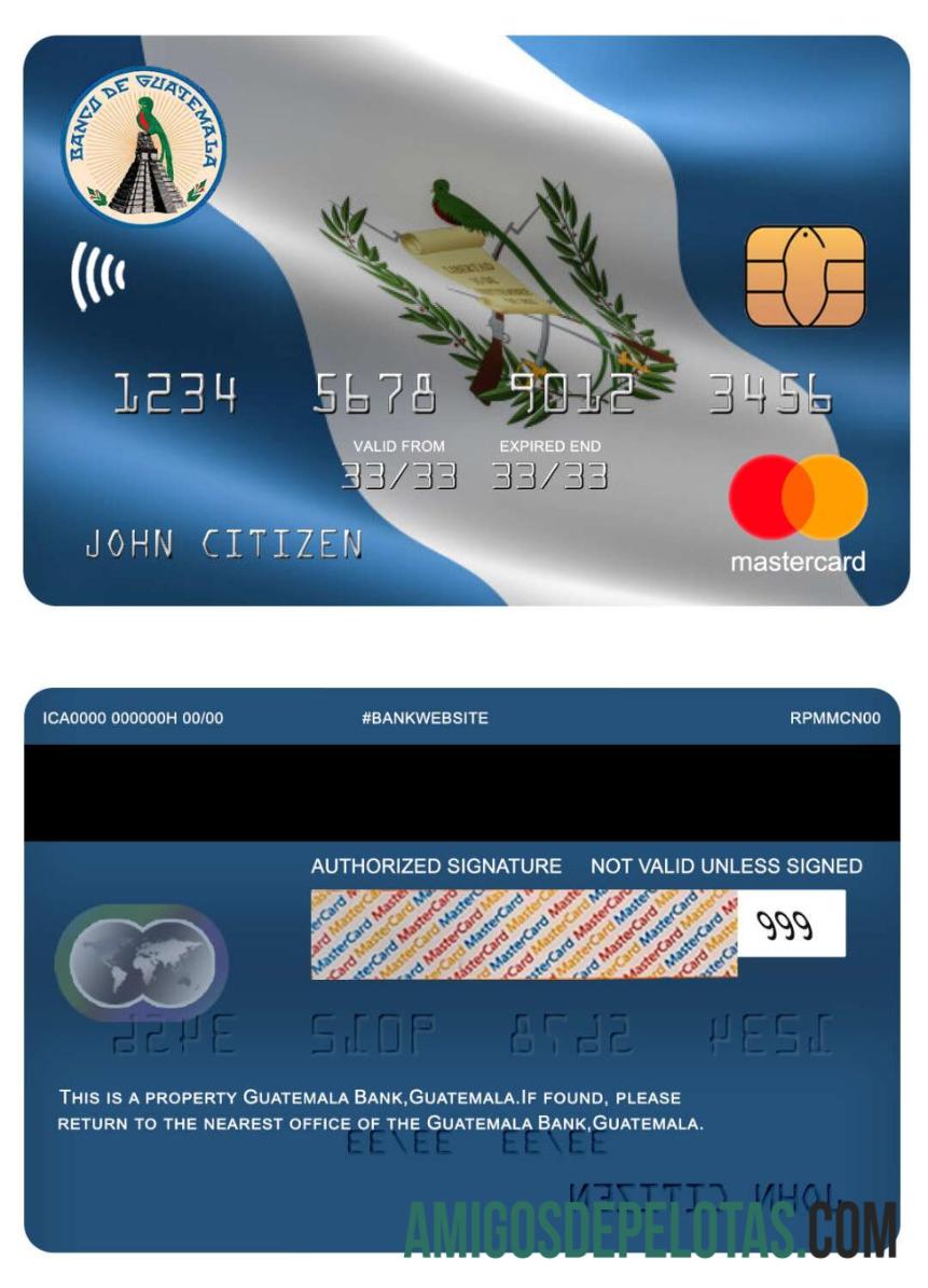 Guatemala Banco de Guatemala bank mastercard makering