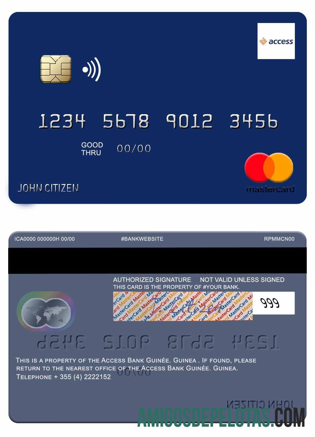 Guinea Access bank Guine╠üe mastercard desain