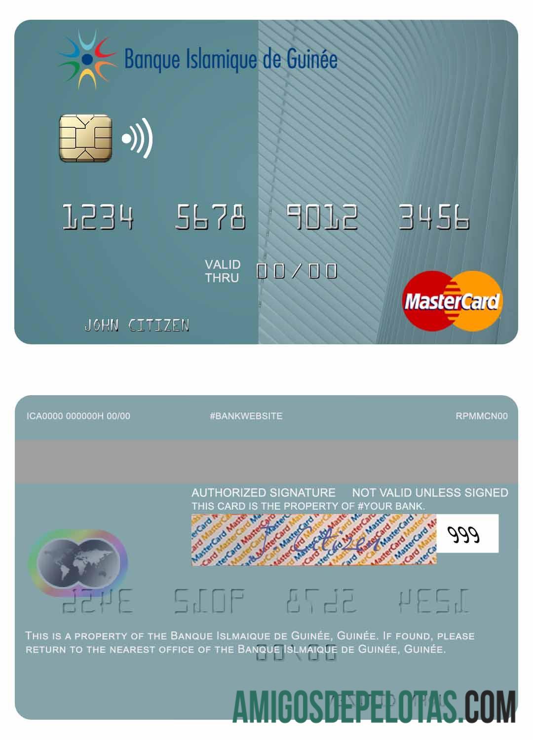 Guinea Banque Islmaique de Guine╠üe mastercard sampel