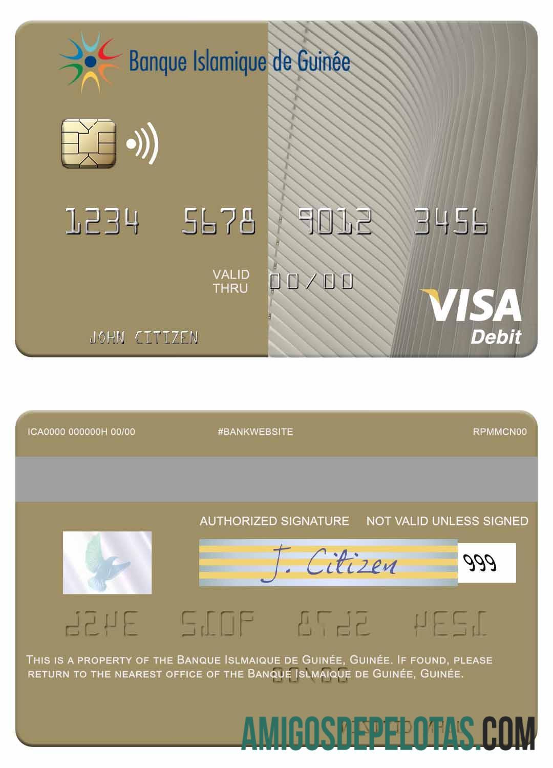 Guinea Banque Islmaique de Guine╠üe visa Debit kartu pratinjau