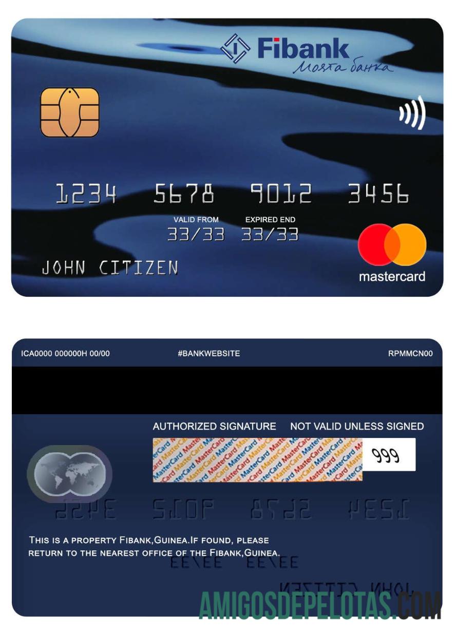 Guinea Fibank bank mastercard templat
