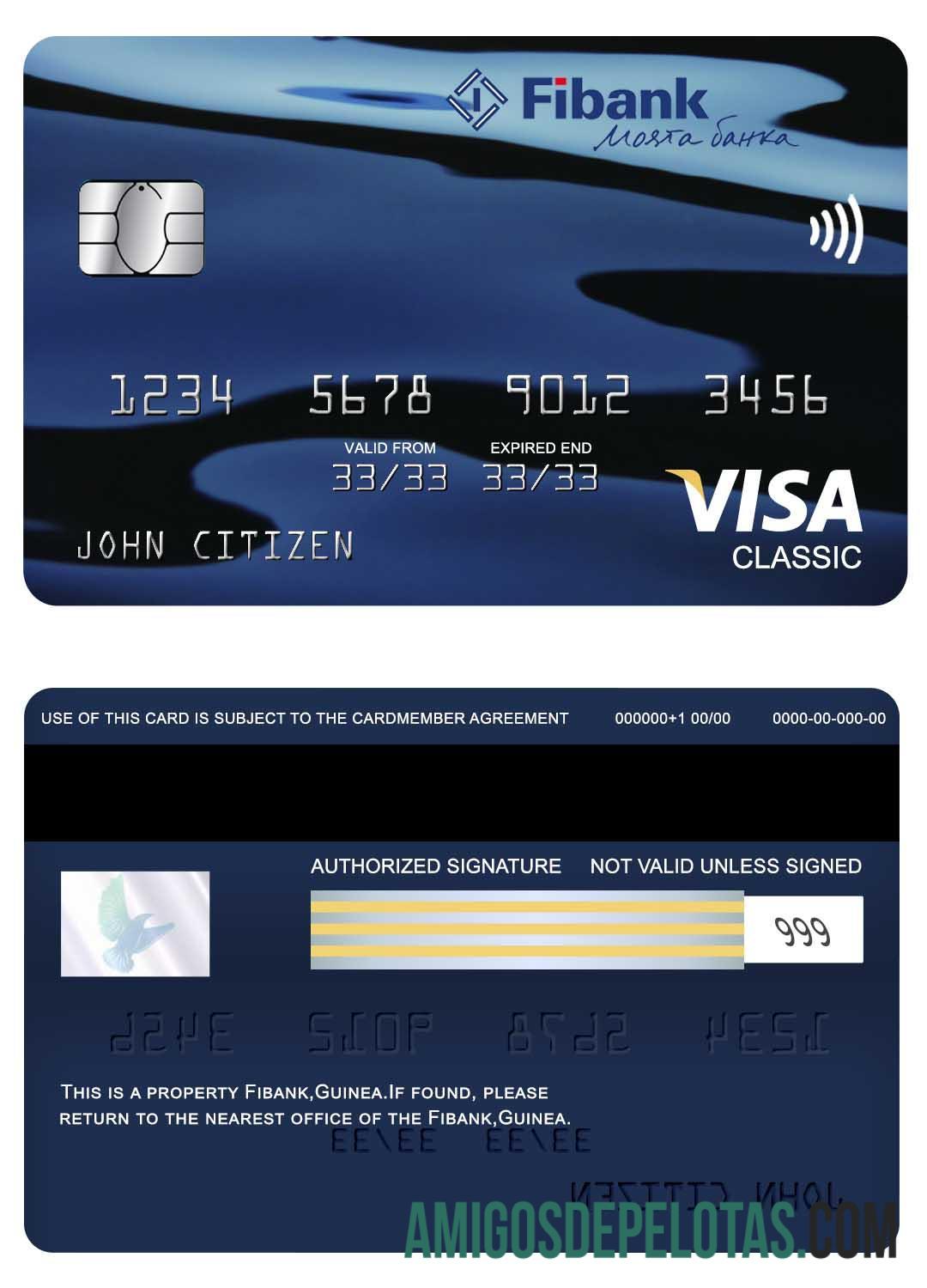 Guinea Fibank visa classic kartu desain