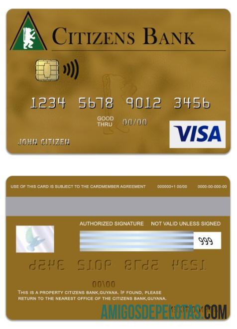 Guyana Citizens bank visa gold kartu makering
