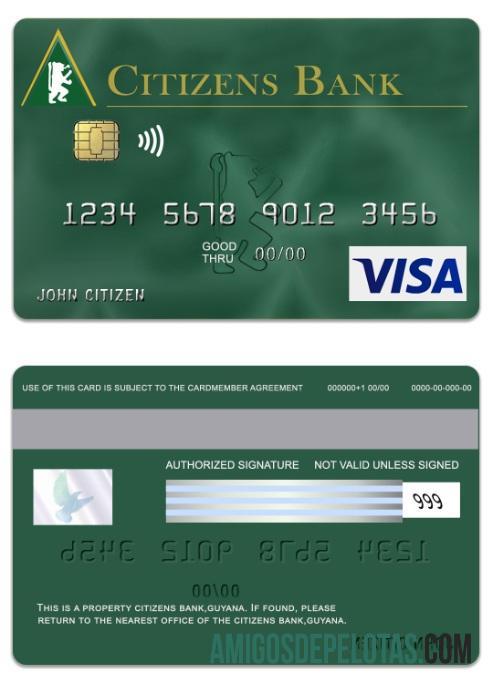 Guyana Citizens bank visa hijau kartu makering