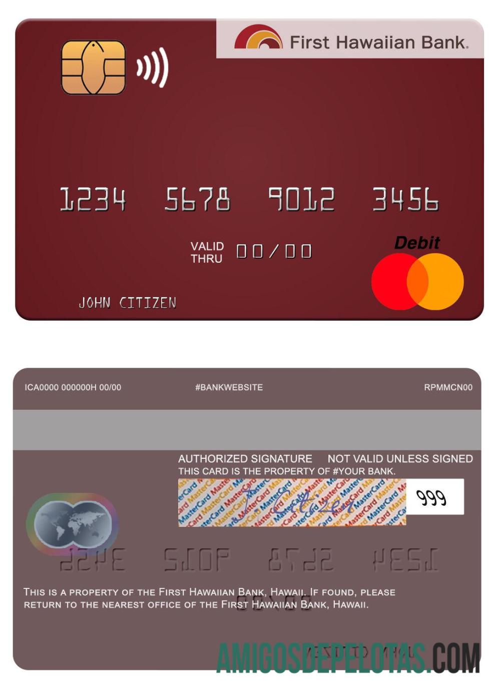 Hawaii First Hawaiian bank mastercard desain