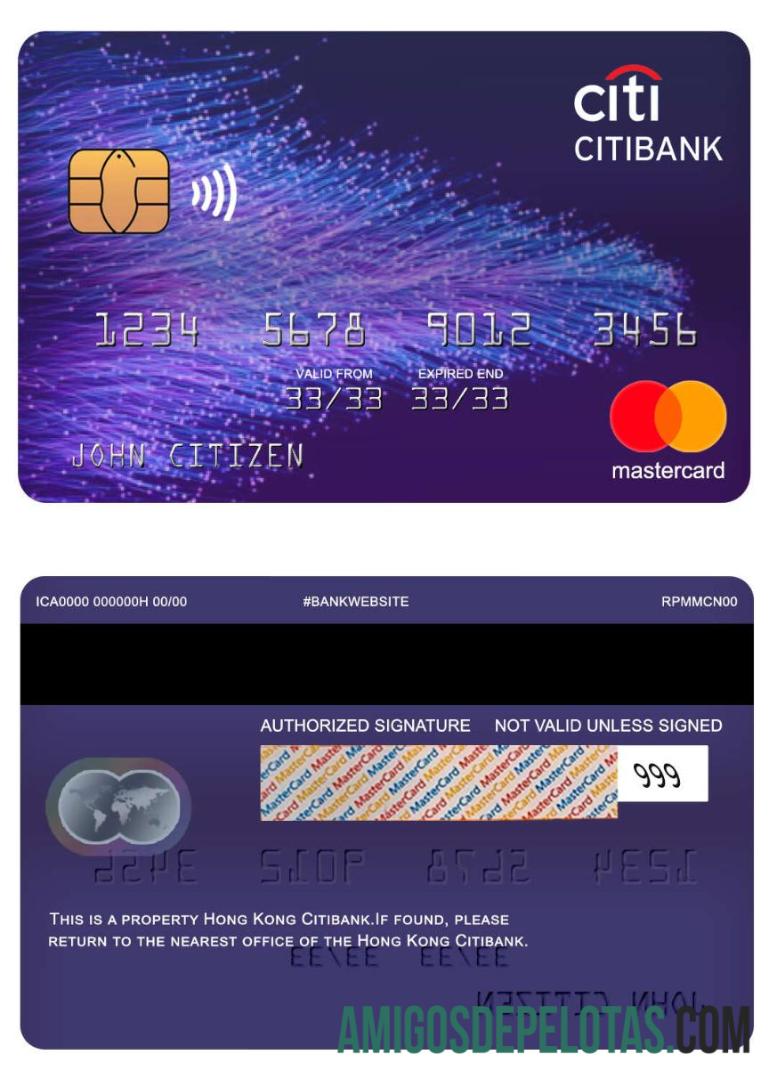 Hong Kong Citibank bank mastercard desain