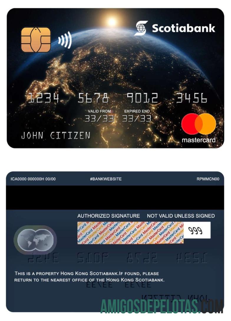 Hong Kong Scotiabank bank mastercard desain