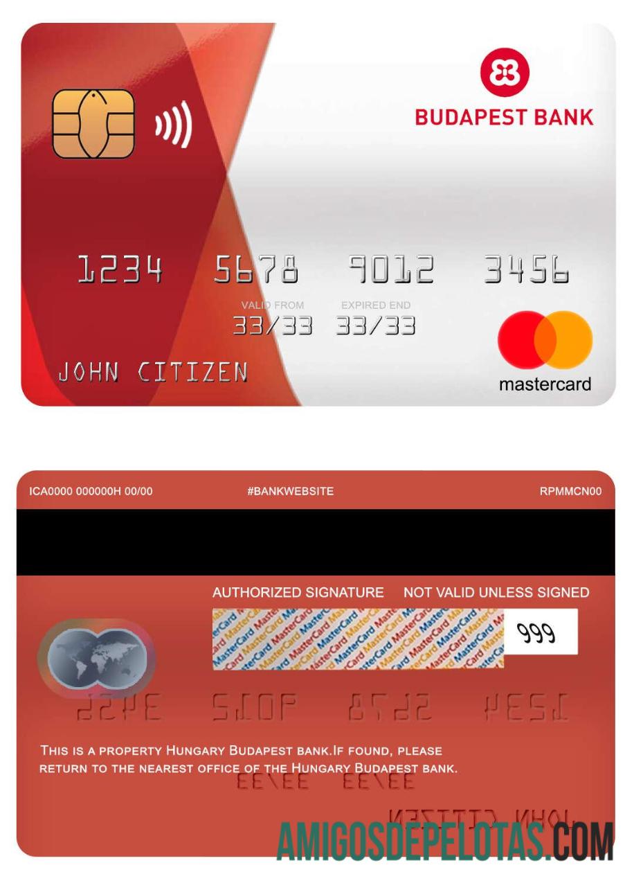 Hungaria Budapest bank mastercard templat