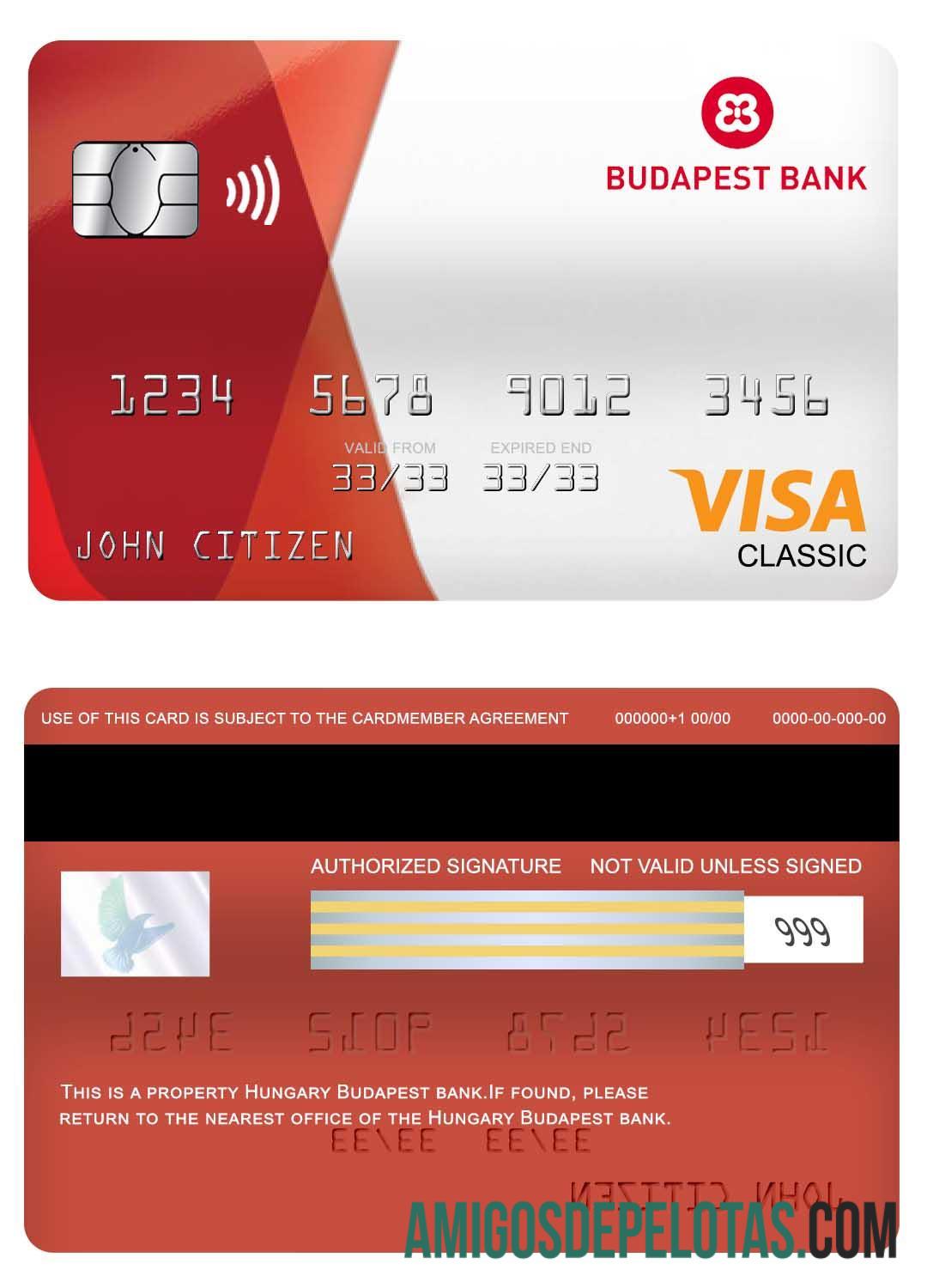 Hungaria Budapest bank visa classic kartu makering