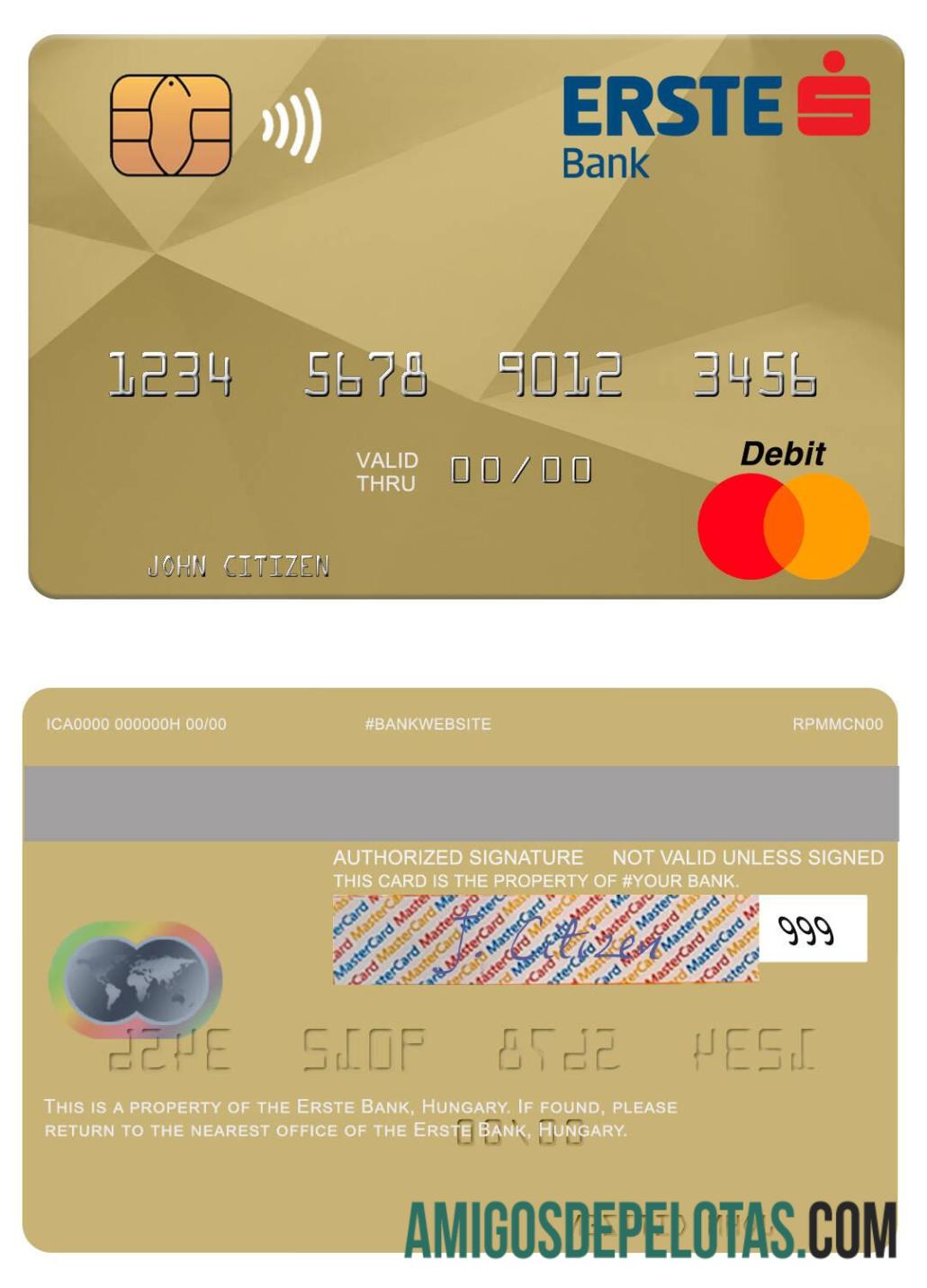 Hungaria Erste bank mastercard makering