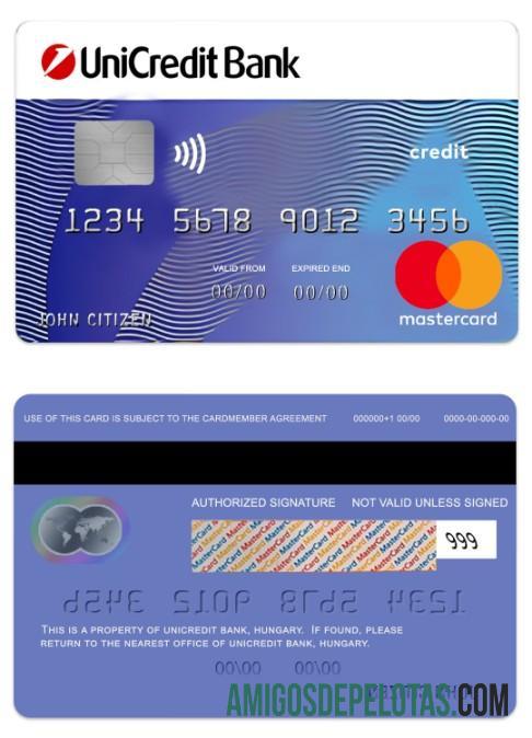 Hungaria UniCredit bank biru Kredit mastercard pratinjau