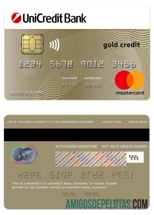 Hungaria UniCredit bank gold Kredit mastercard makering