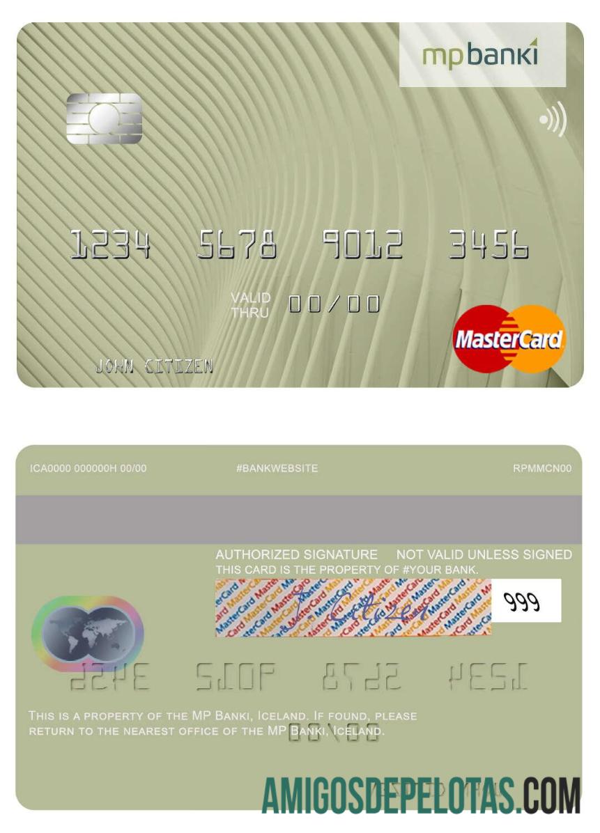 Islandia MP Banki mastercard desain