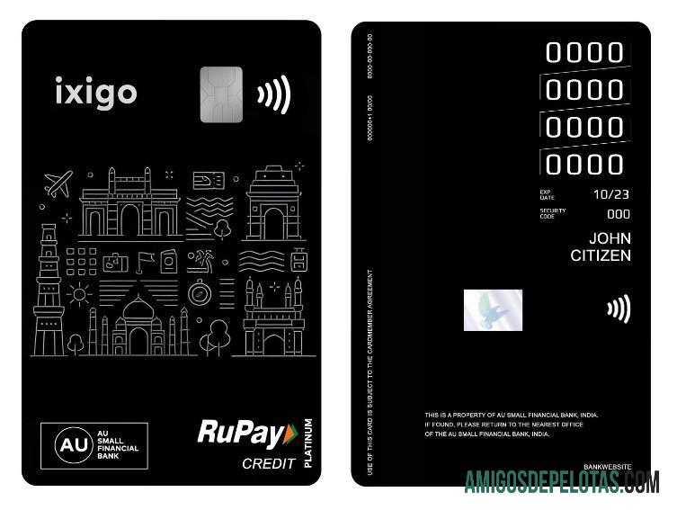 India AU Small Financial bank RuPay platinum Kredit vertical kartu makering