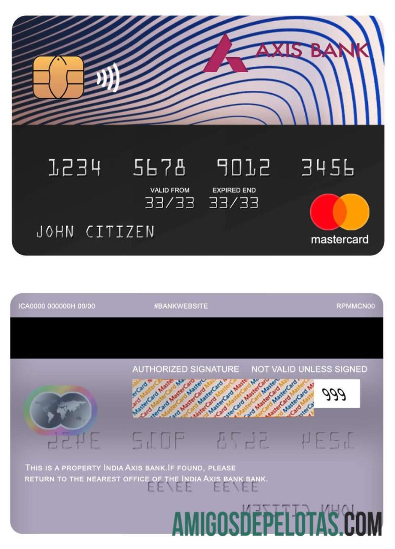 India Axis bank mastercard desain