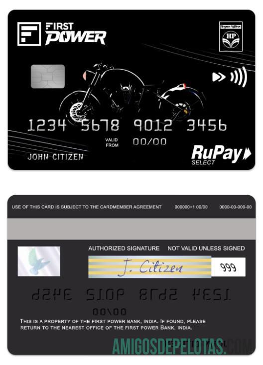 India IDFC First Power RuPay Kredit kartu pratinjau