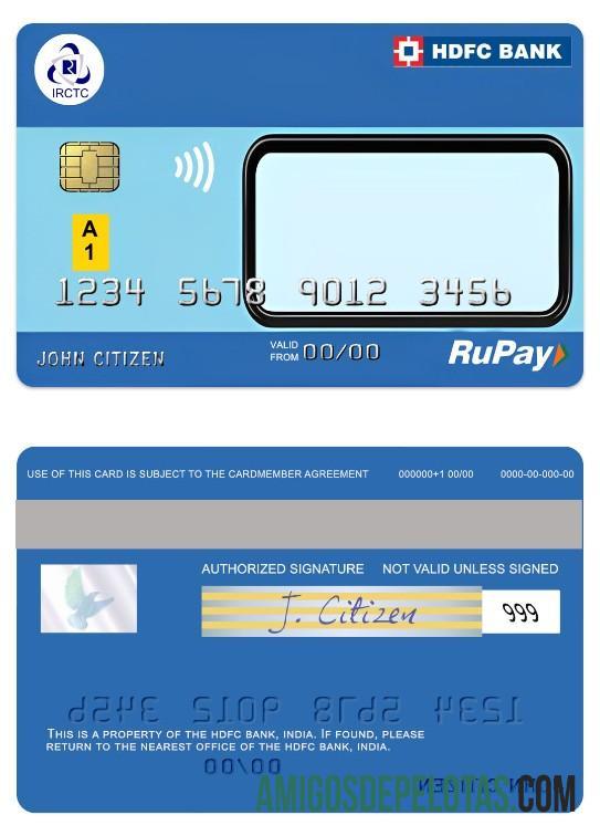 India IRCTC HDFC bank RuPay Kredit kartu pratinjau