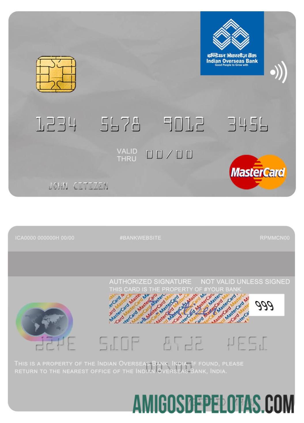 India Indian Overseas bank mastercard pratinjau