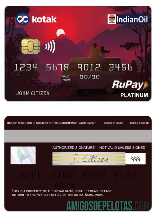 India Kotak bank RuPay platinum Kredit kartu pratinjau