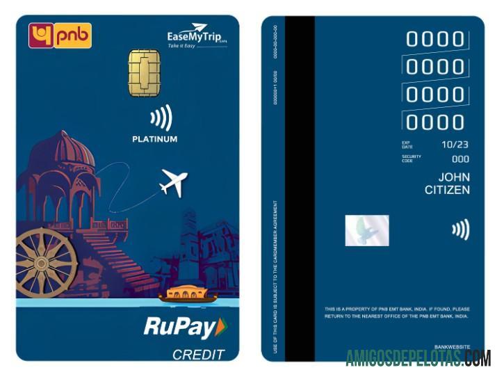 India PNB EMT bank RuPay platinum Kredit vertical kartu makering