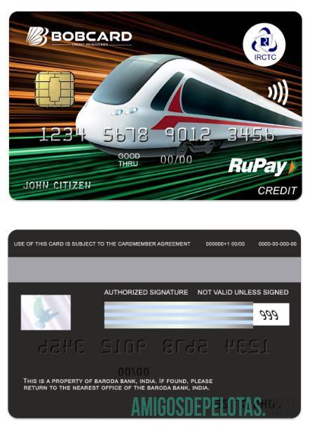 India The Baroda bank Bobcard IRCTC RuPay Kredit kartu makering