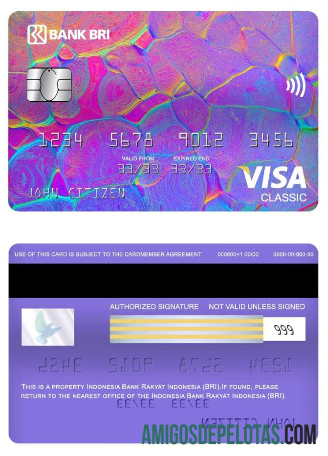 Indonesia bank Rakyat Indonesia (BRI) visa classic kartu makering