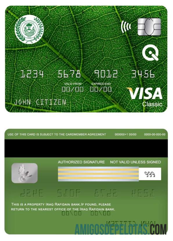 Irak Rafidain bank visa classic kartu pratinjau